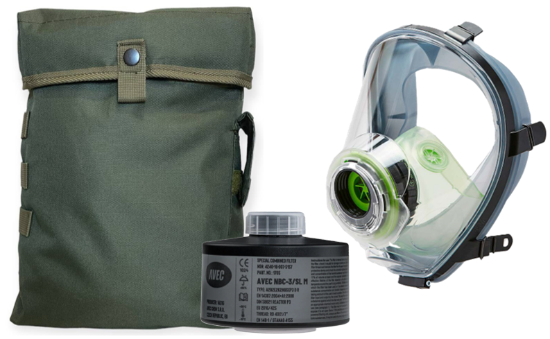 Протигаз фільтрувальний ПФ-BLS-NBC з фільтром NBC-3/SL M та сумкою